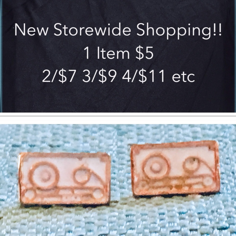 NEW Retro Cassette Earrings Studs